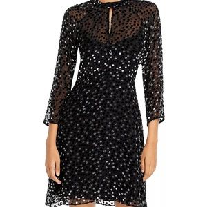 REBECCA TAYLOR Keyhole Polka Dot Dress